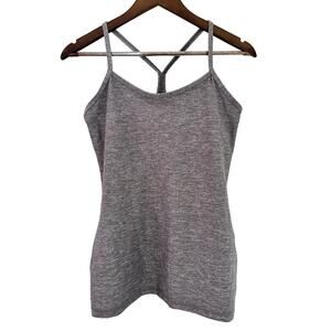 Lululemon Women's Tank Top Size 8 Gray Strappy Back Athletic Athleisure Medium